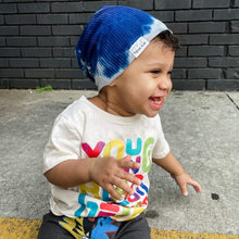 Load image into Gallery viewer, Blue Tie Dye Slouch Beanie

